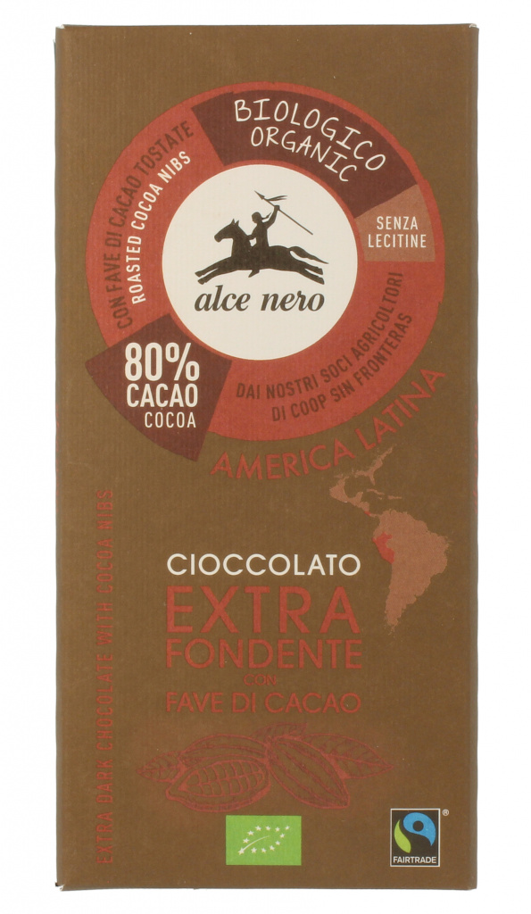 Alce Nero amar cu boabe de cacao zdrobite