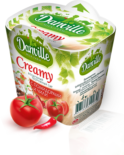 Danville Creamy Airy túrós sajt paradicsommal és chilivel