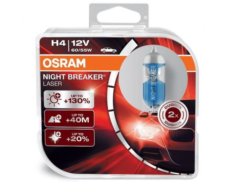 Osram Noční Breaker Laser (+ 130%) H4